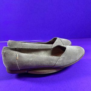 TOMS Julia Grey Suede Pointed Toe Slip-On Flats Women's Shoe Size 6.5